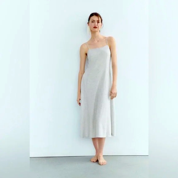 Zara Other - ❌SOLD❌ Zara Silver Shimmery Slip Dress